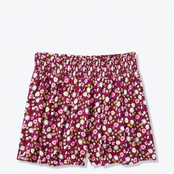 PINK VICTORIA’S SECRET FLOWER POWER SMOCKED SHORTS - Picture 2 of 8